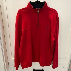 Gently Used Nautical half zip pullover sweatshirt Red XL